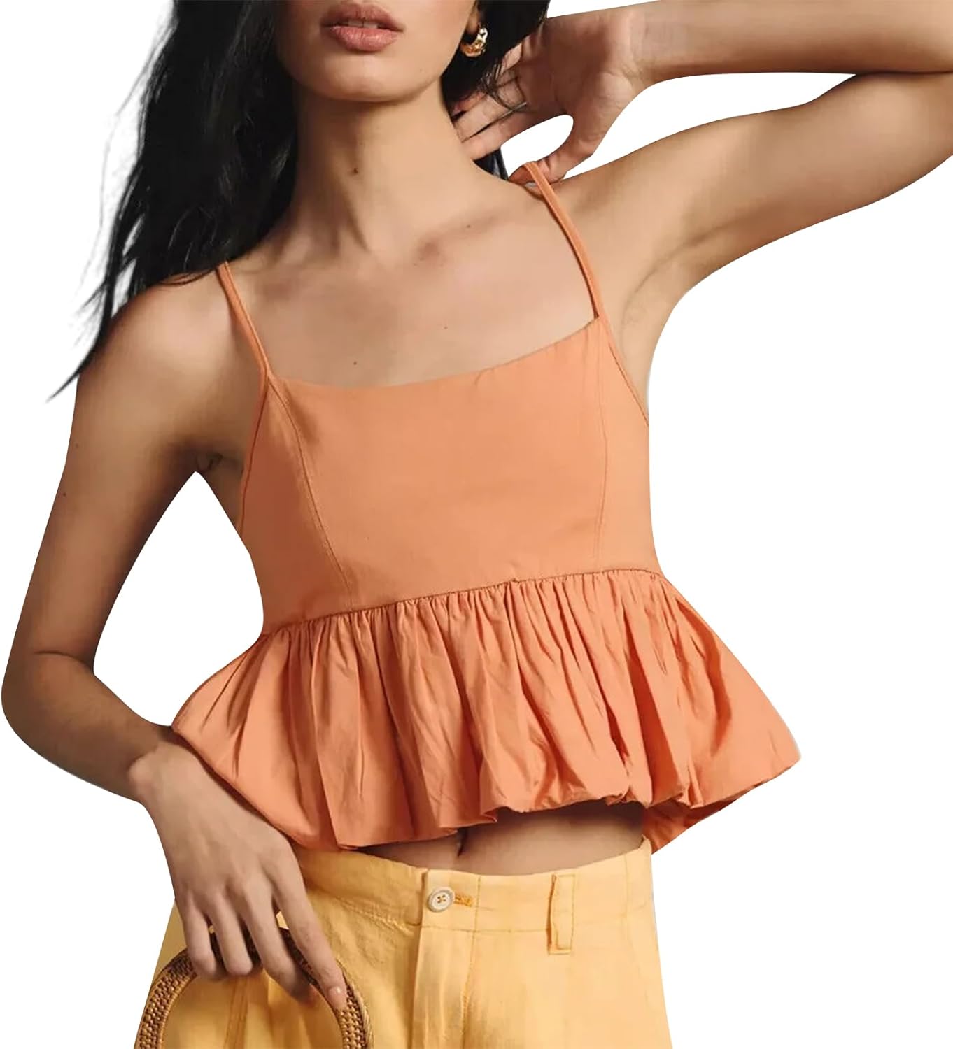 bubble hem cami tops
