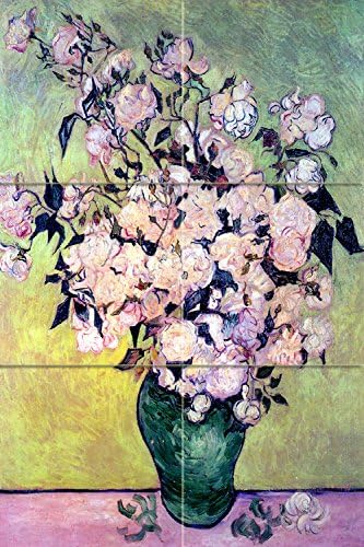 Fliesen Wandbild Rosen Vase Blumen von Van Gogh Küche Wand Backsplash Marmor Keramik - Bild 2 von 14