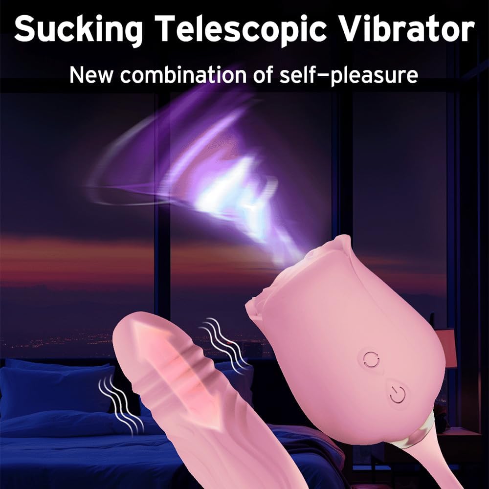 2026 New Roses Shape Sucker for Women Toy Quiet 10 Speed Adult Toys Waterproof Automatic Electric Adult Tools Machine Pleasure Remote Control virabtor26-/48-+13, Pink