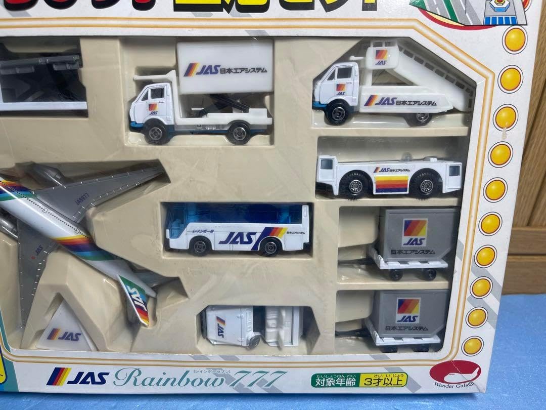 JAS レインボーセブン 777 ちびっ子空港セット ダイキャスト 日本エアシステムJASレインボーセブン777 ちびっ子空港セット ダイ