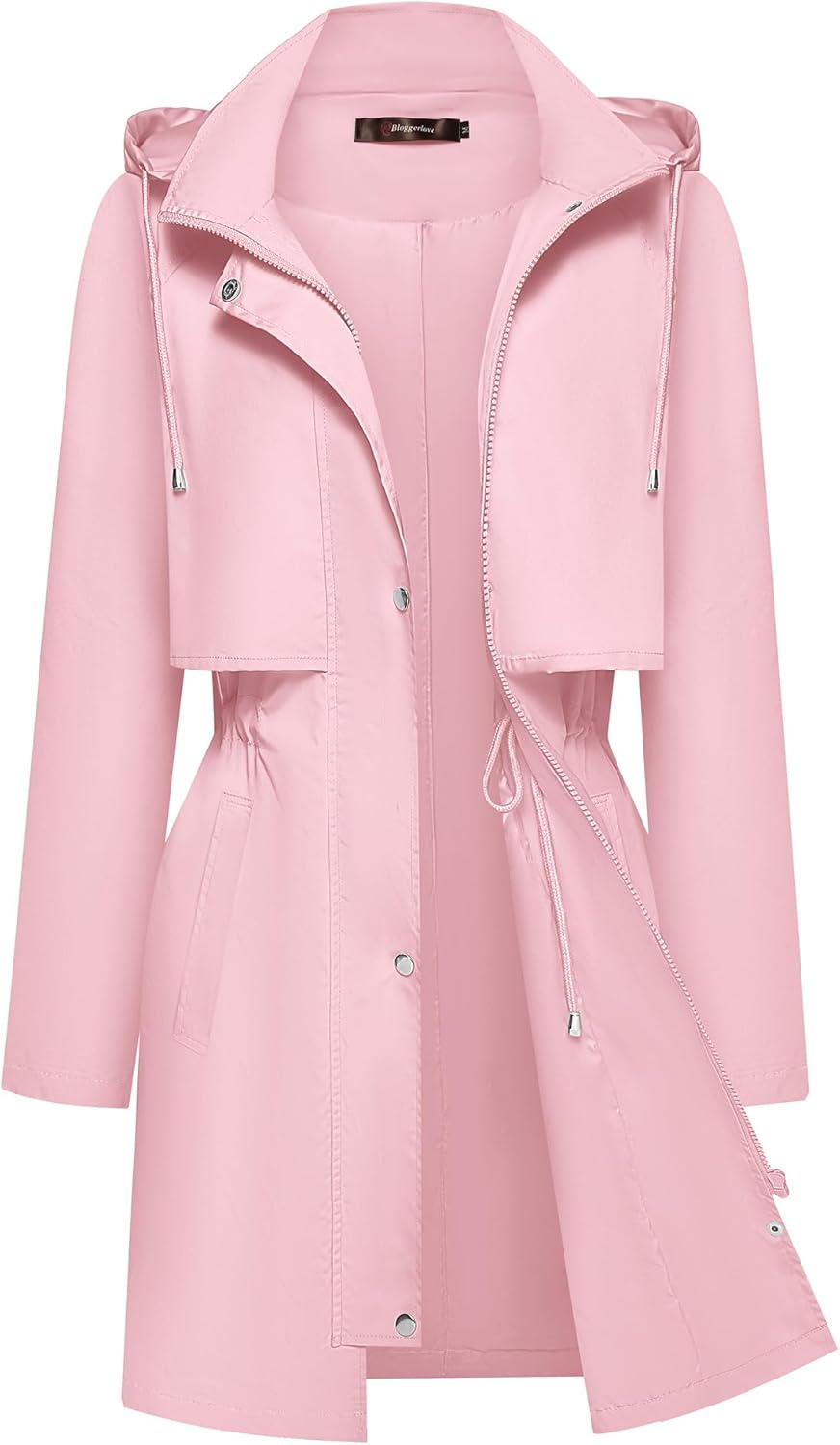 Bloggerlove Rain Jacket for Women Waterproof with Hood Trech Coat for Women Lightweight Raincoats Packable Windbreaker
