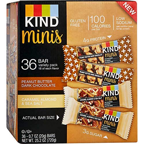 Peanut Butter Dark Chocolate and Caramel Almond & Sea Salt bars,Gluten Free, 1.4