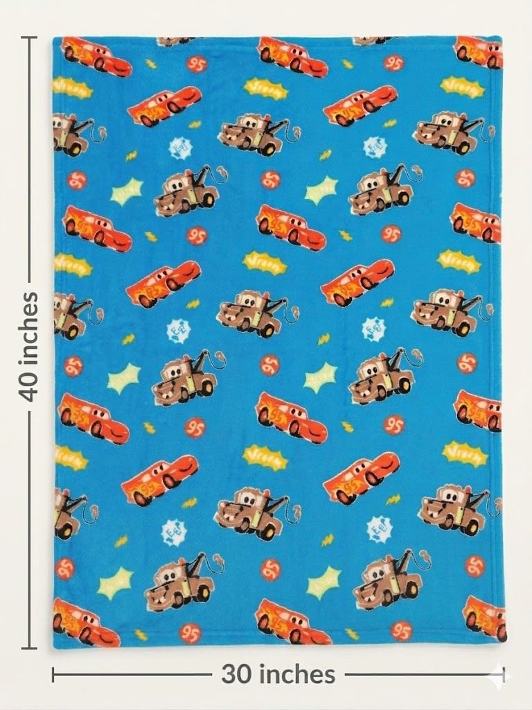 Cudlie Cars Blanket (Baby/Toddler) | Truck Blanket Plush Fleece | Race Car Blankets | Lightning McQueen & Tow Mater Throw Blankets | 30" X 40" | Officially Licensed