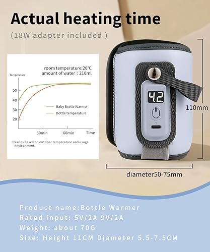 Miniatura 7 de Calentador de biberones, calentador de leche para bebés con control de temperatura de 5 velocidades, calentamiento constante estable con pantalla
