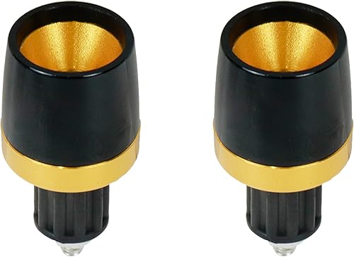 Modengzhe 2 tapas cónicas de aluminio para manubrio de 0.709in de diámetro de inserción (negro y amarillo)