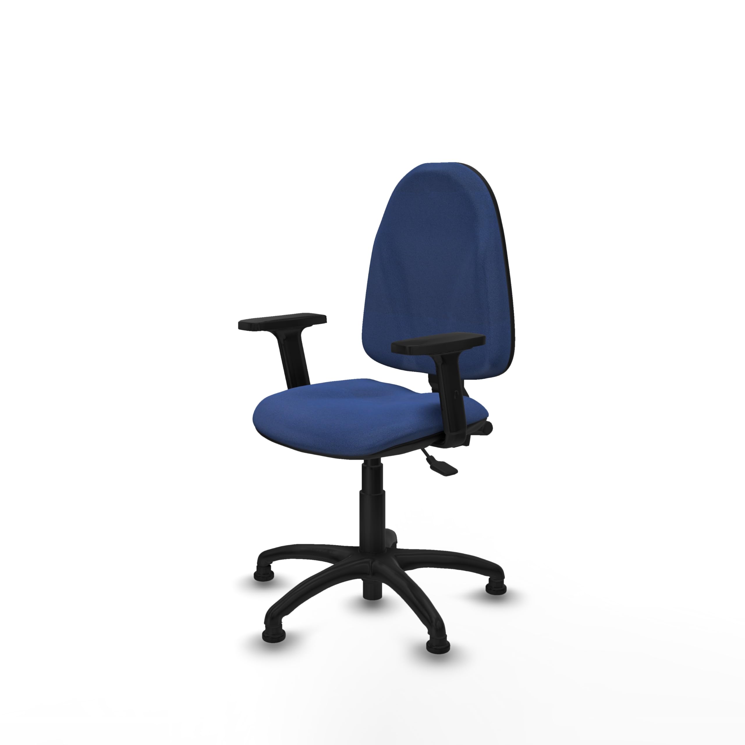 Piqueras y Crespo - Silla Escritorio sin Ruedas Algarra con Brazos 2D. Equipado con Asincro y Espuma de Corte. Azul Marino