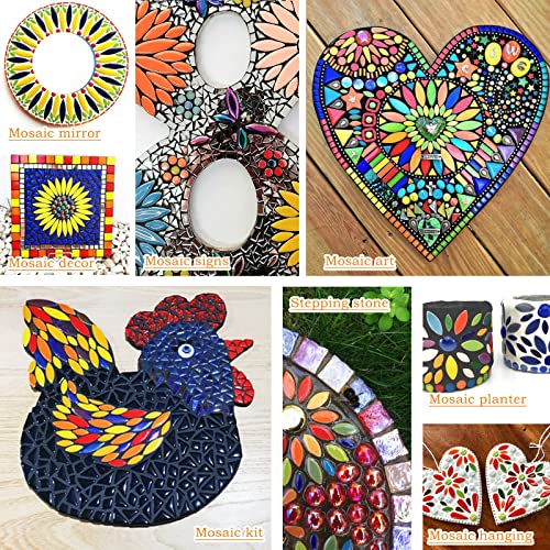 Youway Style Green Mosaic Tiles For Crafts, Ceramic Mosaic Tiles For Crafts Bulk,312G Petal Shaped Mosaic Making Supplies For Christmas Ornaments Gift Ideas,Snow Flake Mosaic Kit,Spring Garden #TOP2