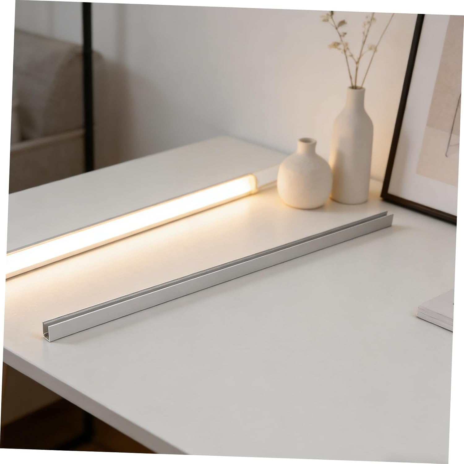 FRCOLOR 5pcs Aluminum U Shape LED Strip Light Channels 8x16mm with Efficient Heat Management and Easy Mounting for DIY Lighting Projects and Offices, Sleek Hidden Channel Profile