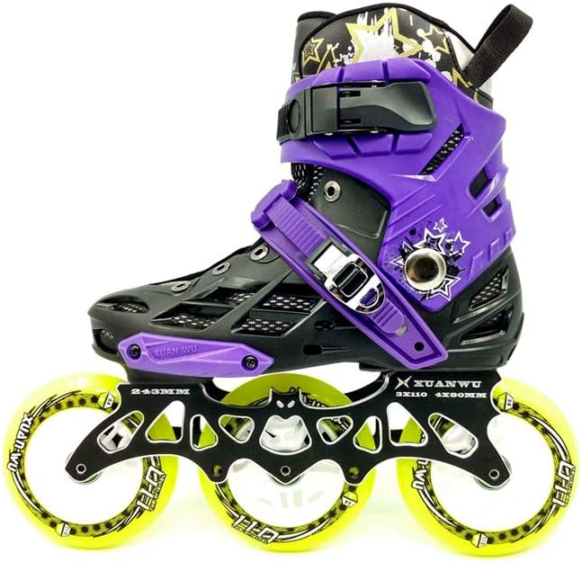 Prosperous Inline Skates, 3 Wheels 110MM Wheel Adult Single Row Skates Full Flash Roller Skates (Color : #1, Size : 37 EU/5 US/4 UK/23.5cm JP)