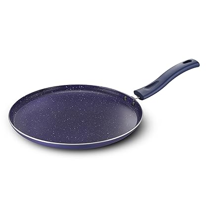 Prestige Ceraglide Ceramic Coated 28cm Non-Stick Omni tawa | Consumes Less Oil | Preferred for High Heating & Even Heating | Stain-Resistant | Gas & Induction Compatible | No Harmful Chemicals