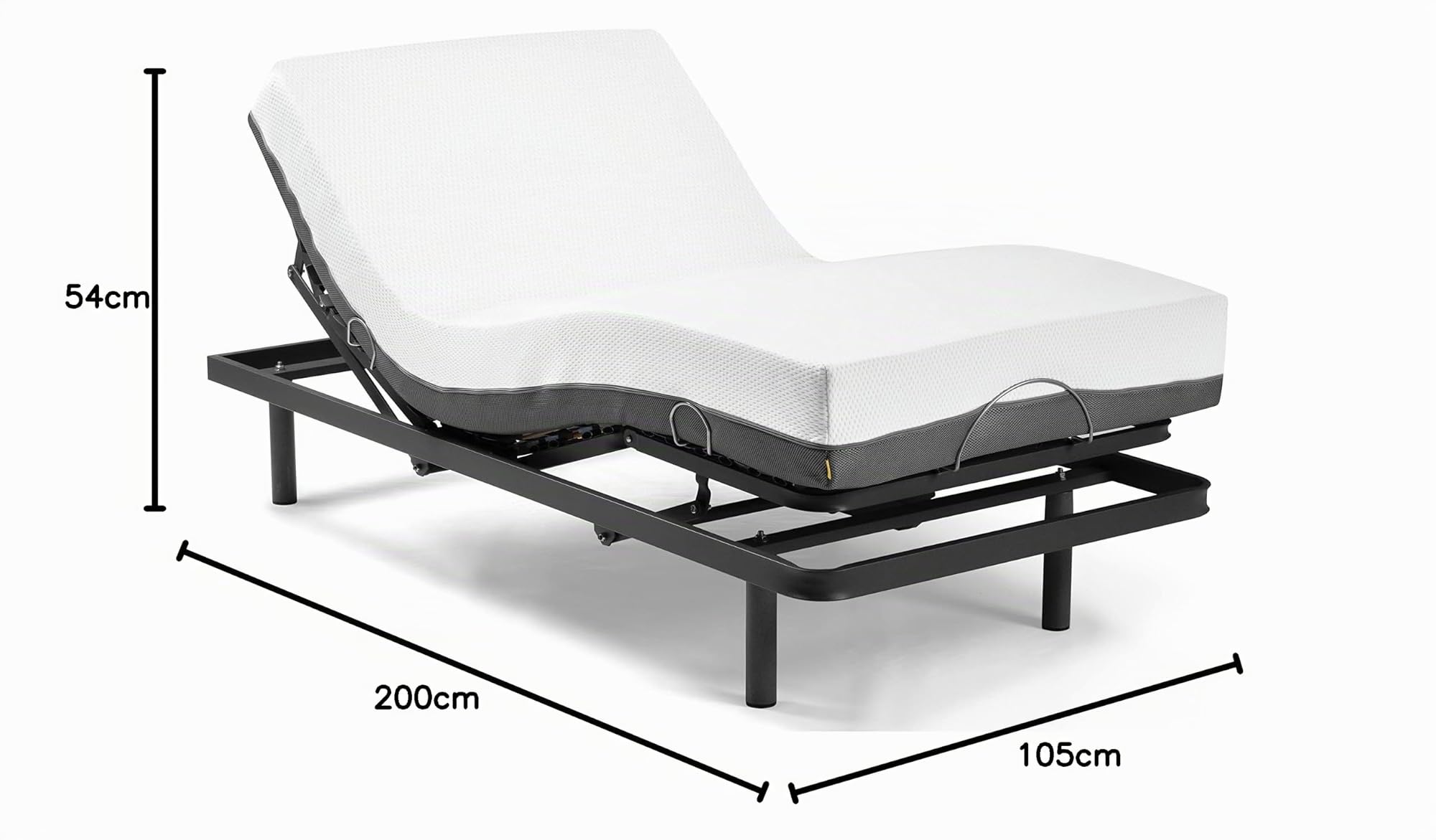 Ferlex - Pack Cama articulada eléctrica Erwin con colchón ortopédico viscoelástico Elion | Mando inalámbrico (105x200)