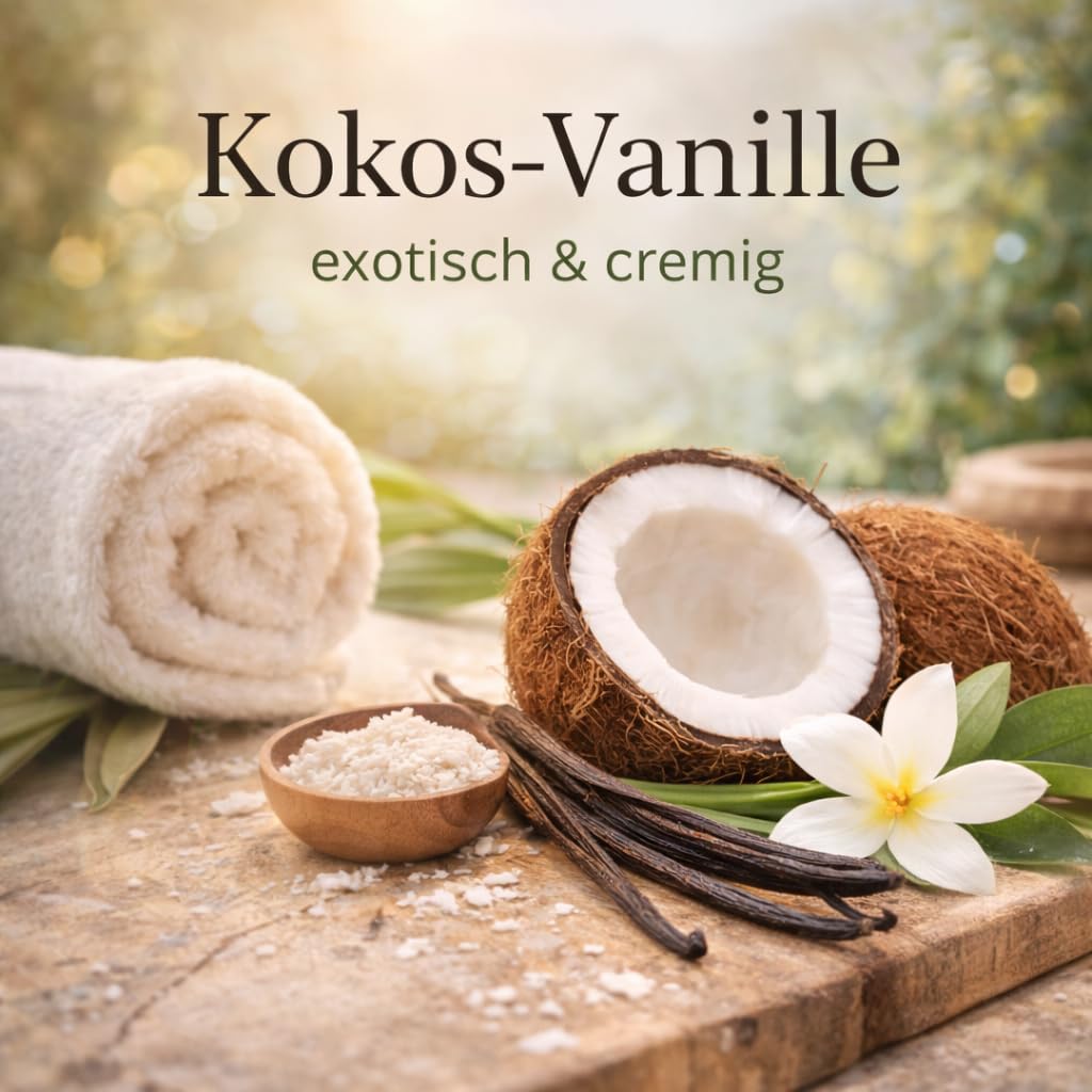 Dufte Momente Whirlpool Duft Kokos-Vanille – exotisch & cremig – schaumfrei für Whirlpool & Badewanne – vegan & Made in Germany (3 Liter)