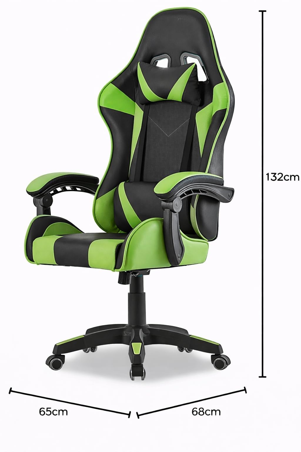 Walden Sedia da gaming, ergonomica, da ufficio, da gaming, schienale regolabile, sedia girevole da corsa, ufficio, computer, ergonomica, videogioco (Verde)