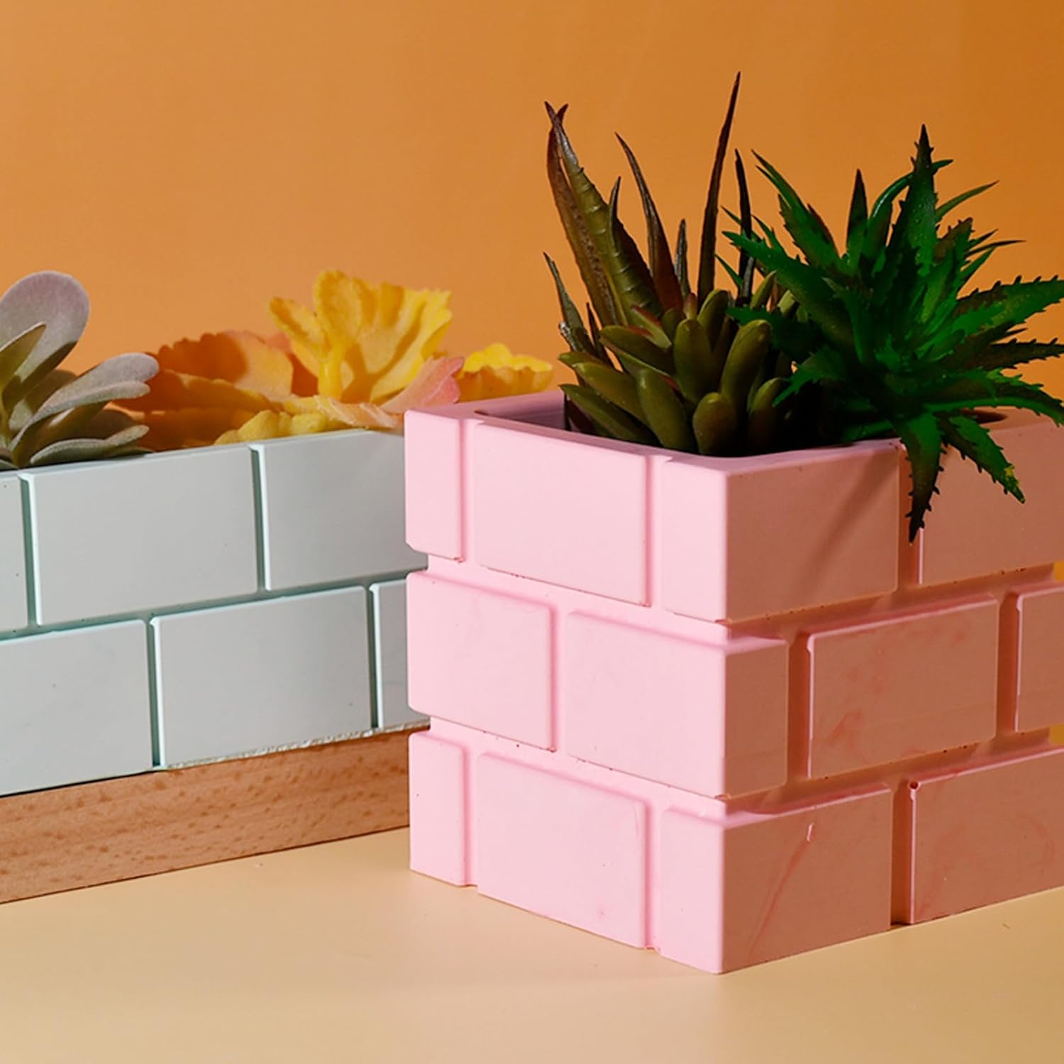 Square Rectangle Plaster Concrete Flower Pot Silicone Mold Succulent Planter Vase Cement Clay Mold Epoxy Resin Pen Holder Storage Box Mould (Square)