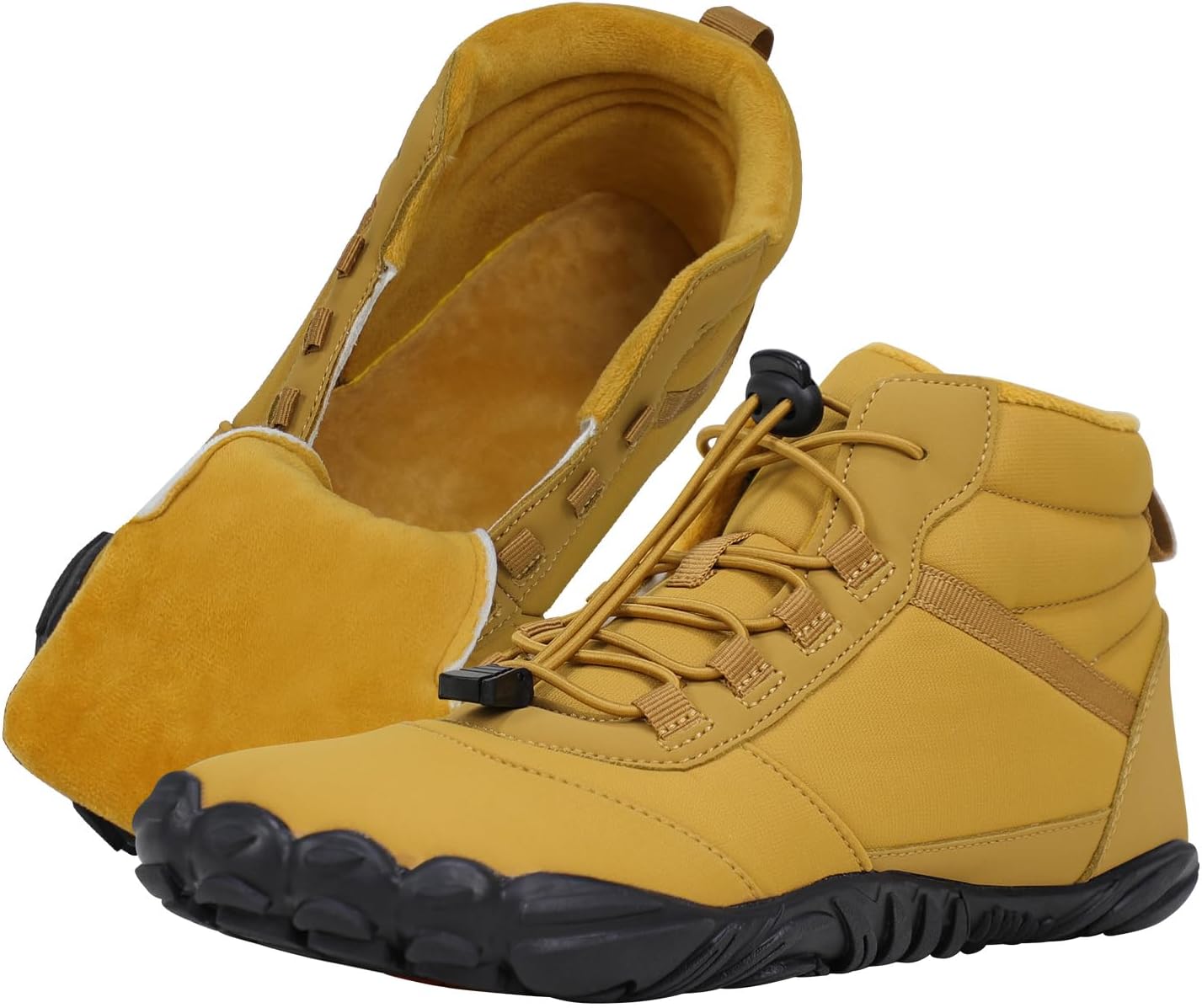 MeXYZ Warm Fur Lined Winter Snow Boots Wide Toe Box Barefoot Boots Outdoor Water