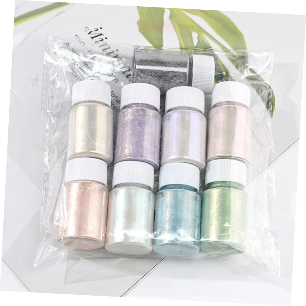 9pcs Mica Pigment Powder Crafts Epoxy Resin Dye and Cosmetics for Eye Shadow Nail Art Soap Making and More