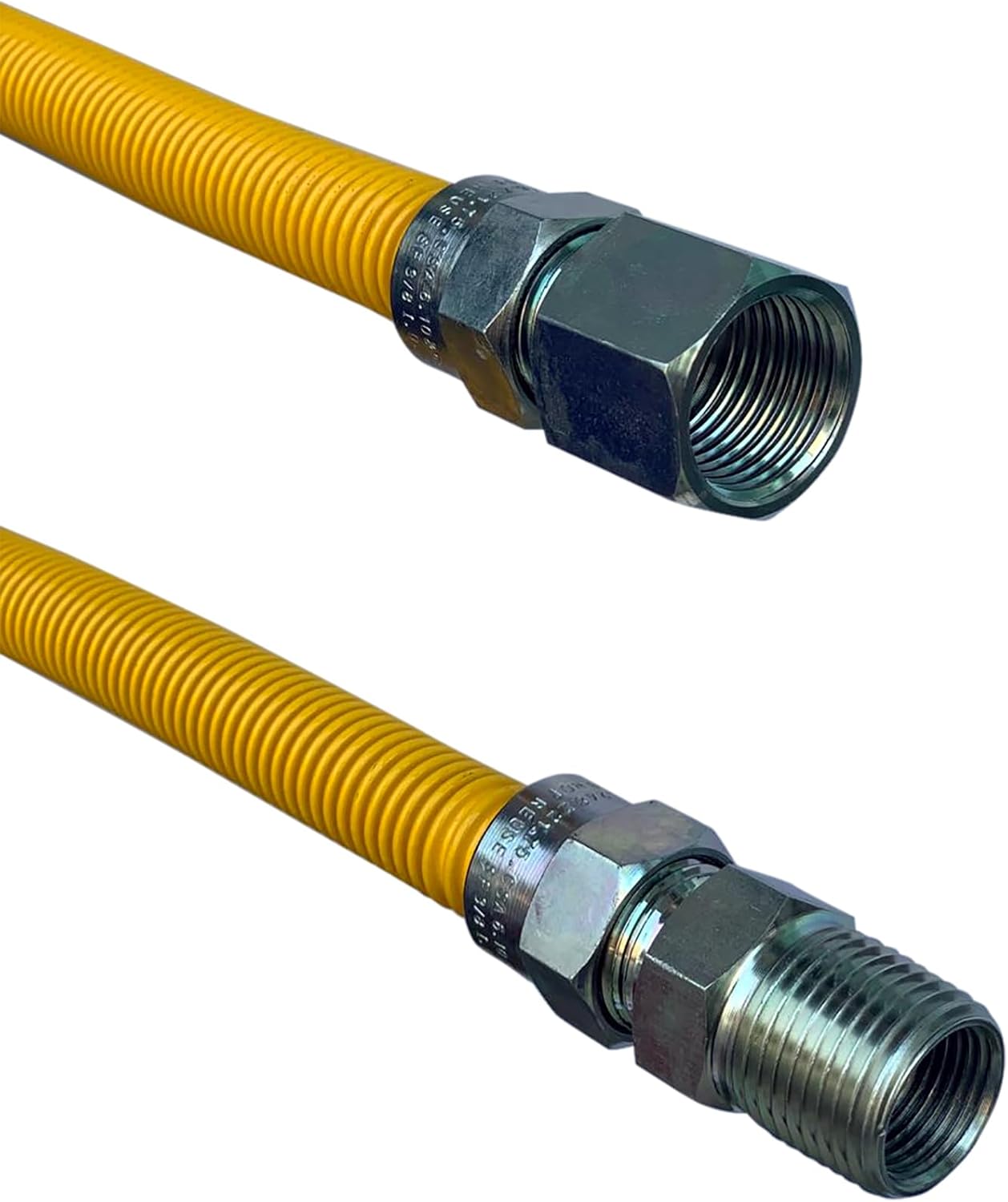 36" Stainless Steel Gas Connector with 1/2" and 1/2" Fittings