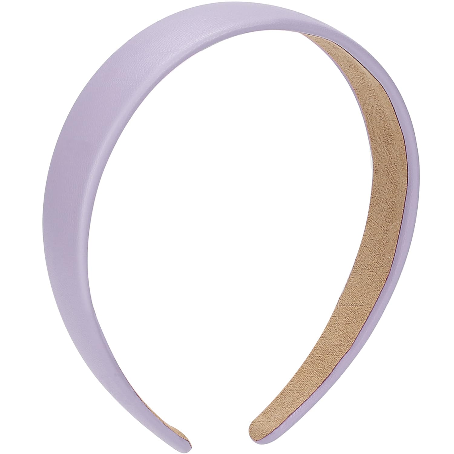 WantGor 1 Inch PU Leather Headband, Wide Padded Hairband Fashion Hair Bands Cute Womens Headbands Holiday DIY Hair Accessories (Purple) - Image 2