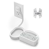 Surge Protector Power Strip, TESSAN Flat Plug Extension Cord 10 FT with 4 Wide Spaced AC Outlets, 900J Protection, Wall Mountable Charging Station for Home Office School Dorm Room Essentials