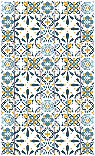 Deco&Fun - Alfombra Vinílica Hidráulica Porto Turquesa 110x180cm -Alfombra de Vinilo hidráulica - Alfombra Cocina hidráulica - Alfombras de Vinilo - Alfombras PVC Cover