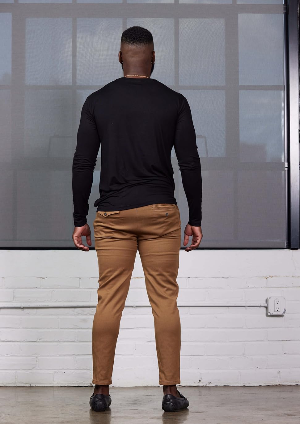 D'IYANU | Ore Men's African Print Long Sleeve T-Shirt | Premium Comfortable and Traditional | Black/Natural Mudcloth