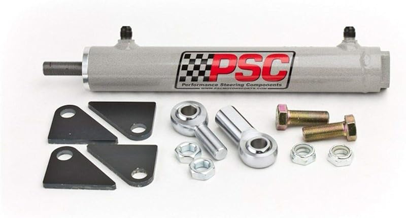 Cilindro de assistência da direção hidráulica PSC Motorsports SC2201K 1,75" x 8" com terminais e kit de montagem