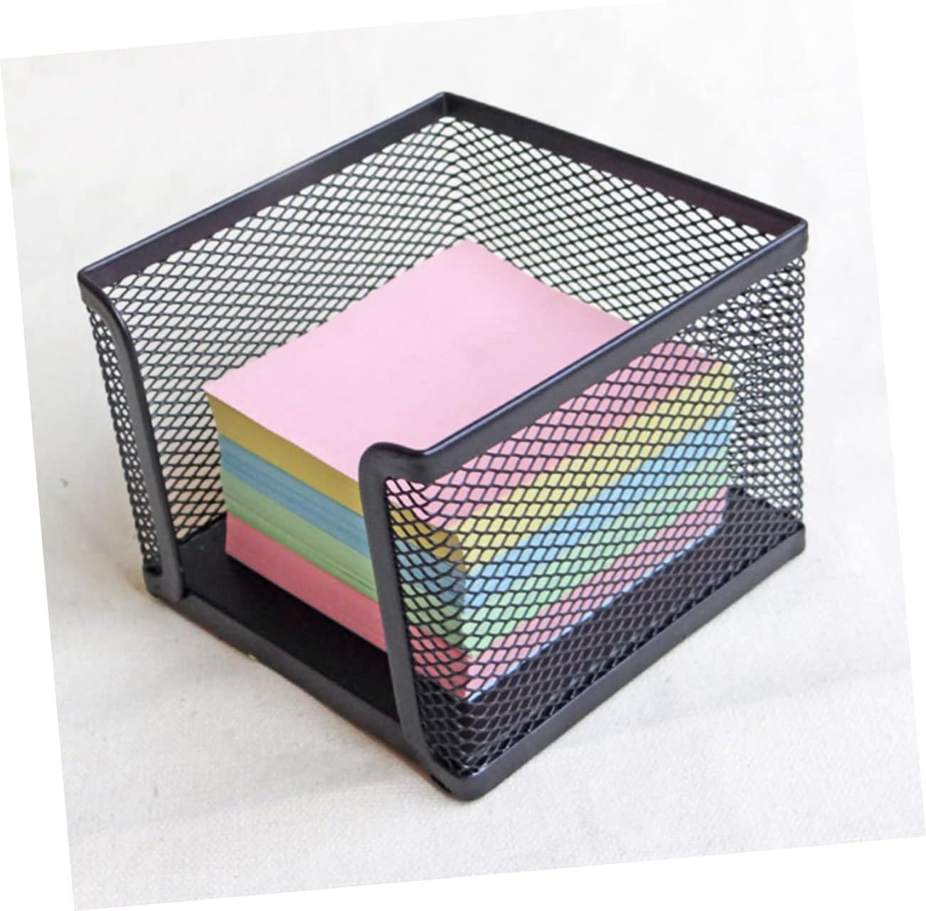 Black Metal Mesh Note Paper Holder for Home and Office Desk Use