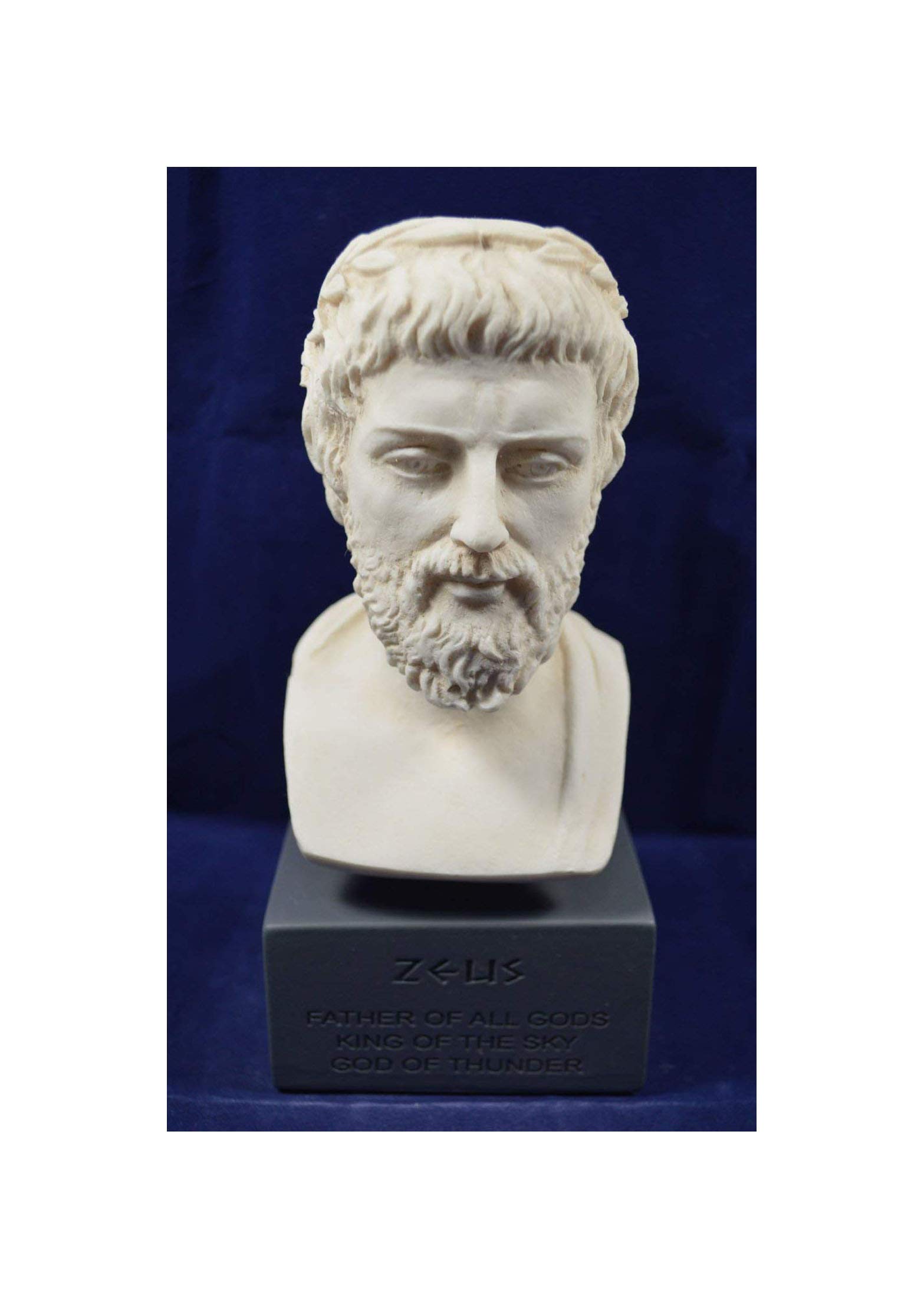 Zeus sculpture statue ancient Greek God king of all gods museum reproduction bust