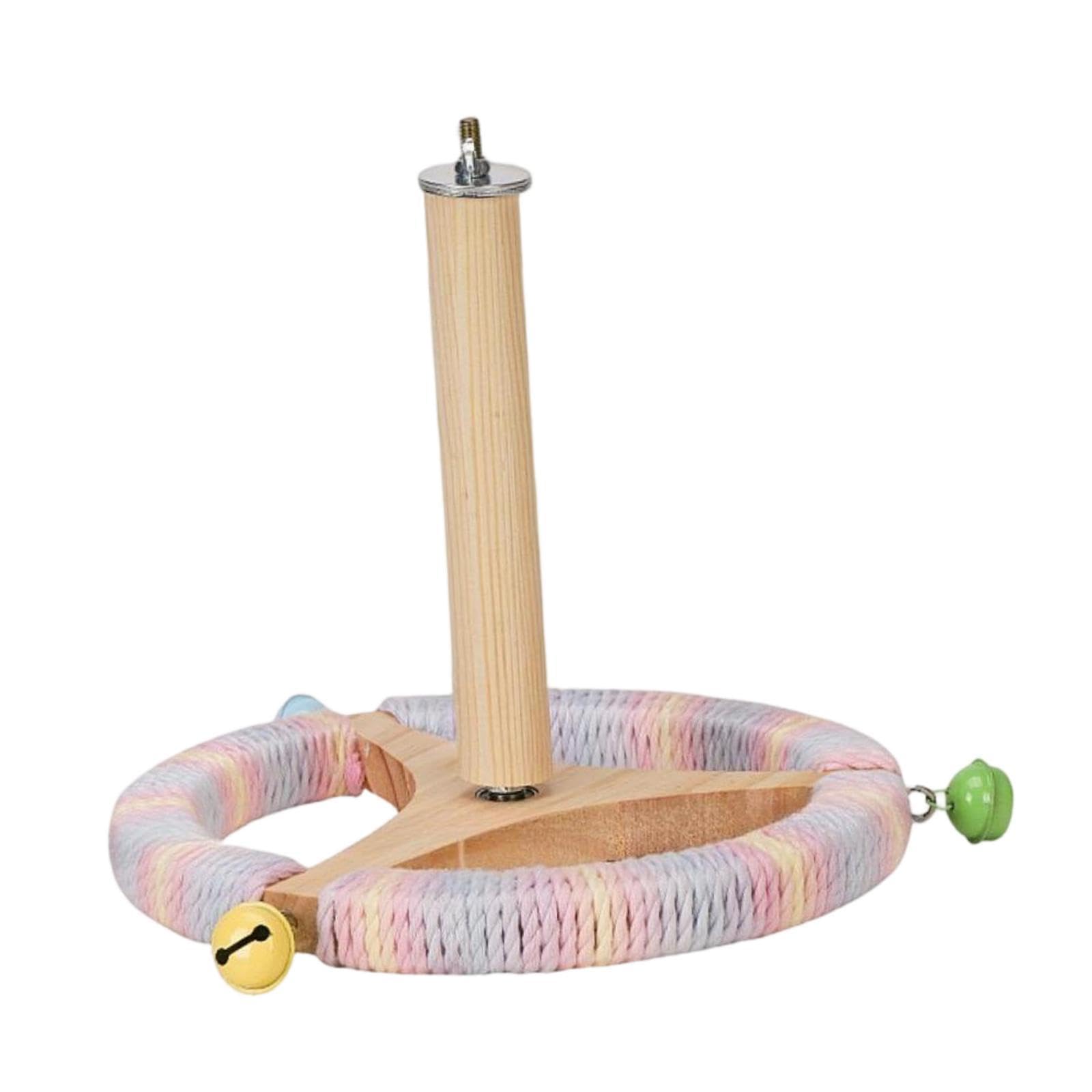 Bothyi Bird Perch Stand Steering Wheel Perch Cockatiel Toy,Bird Toy,Exercise Wheel,Bird Rotating Perch for Finches Parakeets Conures, Colorful