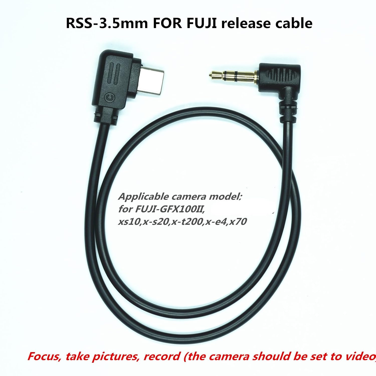RSS-3.5mm DJI Ronin for Fuji GFX100II/xt50/xs10/x-s20/gfx100RF Cable (TypeC-3.5mm) for DJI sc/sc2/rs2/rs3/rs4/focus pro Camera Remote Control Cable Shutter Release