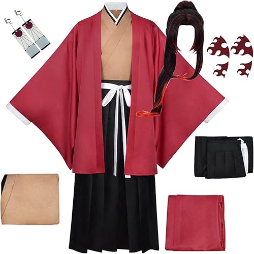 TMSREBU Tsugikuni Yoriichi Cosplay Costume Tsugikuni Yoriichi Kimono Dress Cloak Halloween