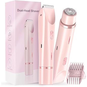 Comfortable Electric 2-in-1 Women's Razor Women's Electric Intimate Shaver Bikini Trimmer Waterproof Wet and Dry Shaver for Face Body Leg Bikini