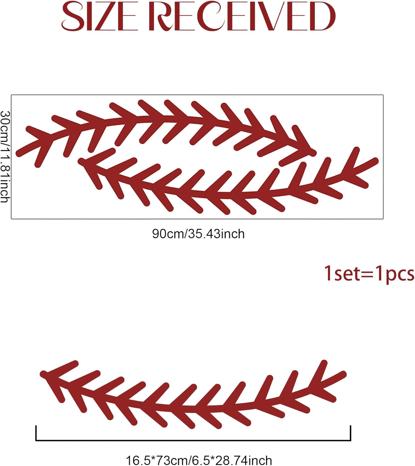 Baseball Stitching Stitches Wall Decal,Large Baseball Wall Stickers,Removable Self-Adhesive Vinyl Baseball Art Wall Decoration,for ceiling decoration in teenage boys' and girls' bedrooms and game room