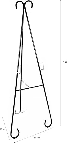 Miniatura 2 de Soporte de exhibición de caballete de metal  Soporte decorativo negro para letrero de boda, pintura, póster, cementerio  Soporte de lona alto y