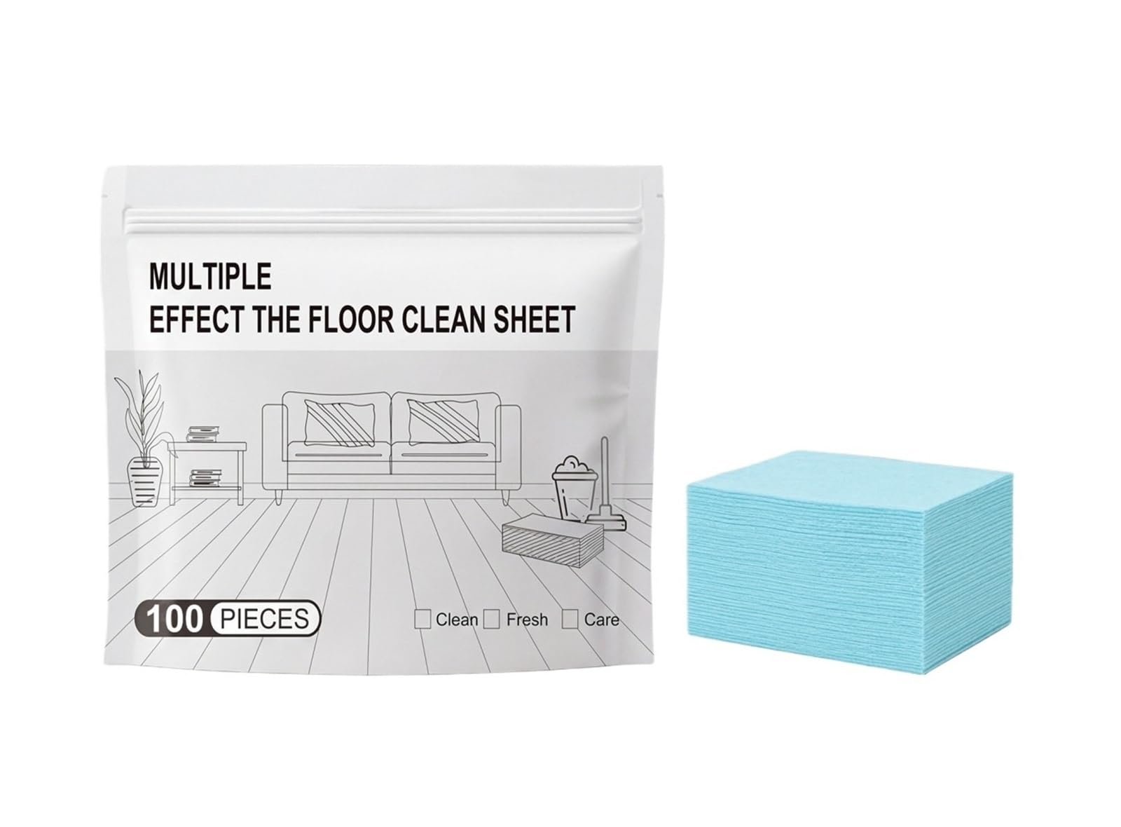 100 tabletas multiusos for limpieza de pisos, eliminan poderosamente las manchas y la suciedad mientras restauran el brillo.(4pcs)