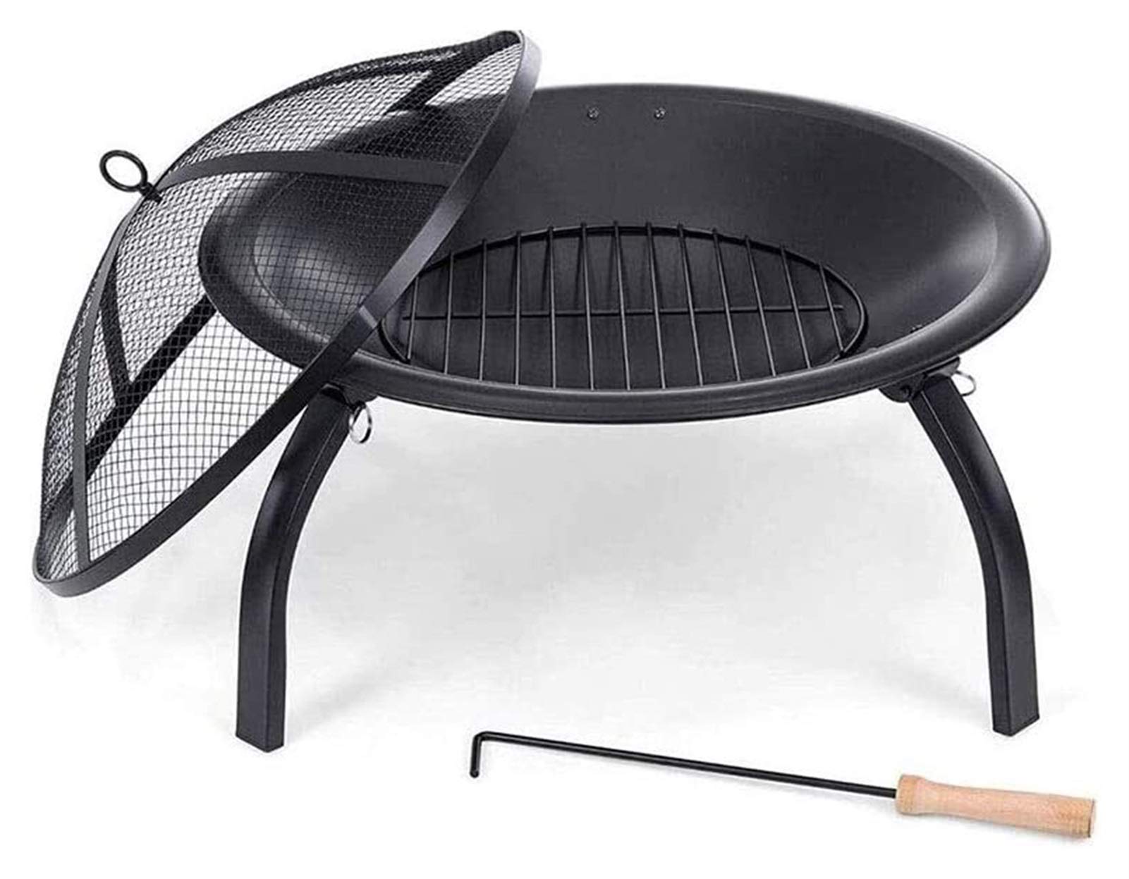 Zewnętrzny palenisko gazowe, przenośny podgrzewacz 56 cm średnica palenisko do grillowania, piec ogrodowy kempingowy