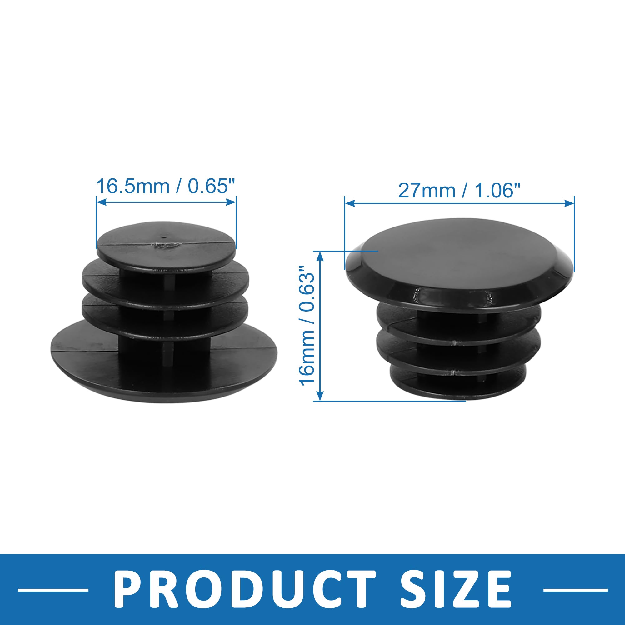 A ABSOPRO Bike Handlebar Bar Plastic End Plugs Caps Locking Grip Set of 6 - Image 3
