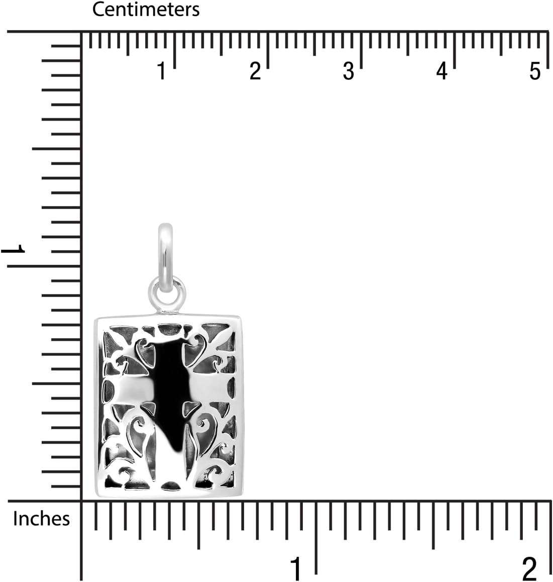 WithLoveSilver 925 Sterling Silver Antique Cut Out Prayer Box Cross Locket Pendant