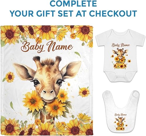 Vista 93 de Hyturtle Mantas de bebé personalizadas con nombre, mantas personalizadas para bebé niña, mantas personalizadas con temática de jirafa, manta de cama
