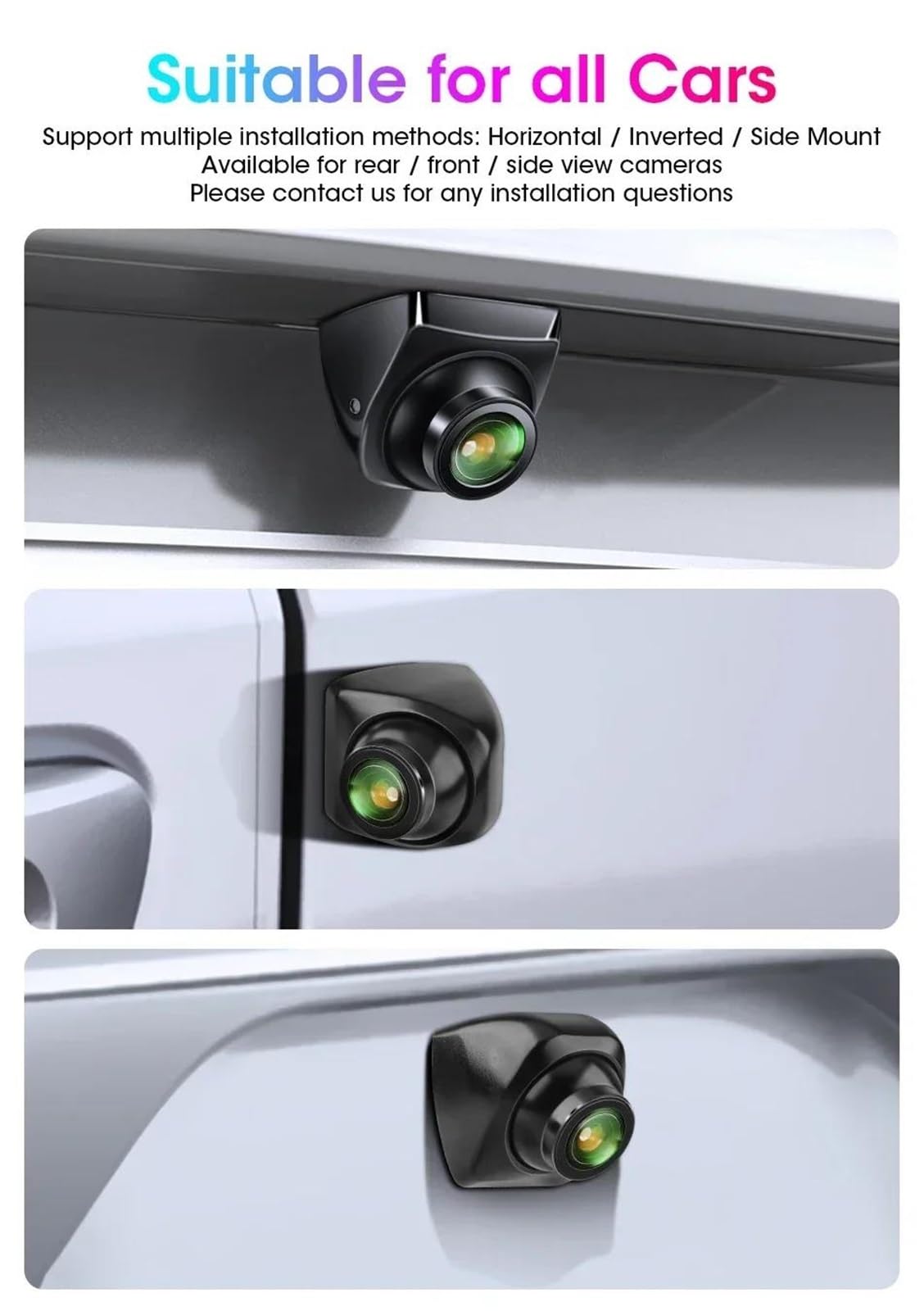 Zamiennik kamery cofania do tylnej kamery samochodowej AHD 1080P Vision IP68 wodoodporna 170 szerokokątny obiektyw rybie oko uniwersalny zapasowy obiektyw parkowania 720P D (480P (B))