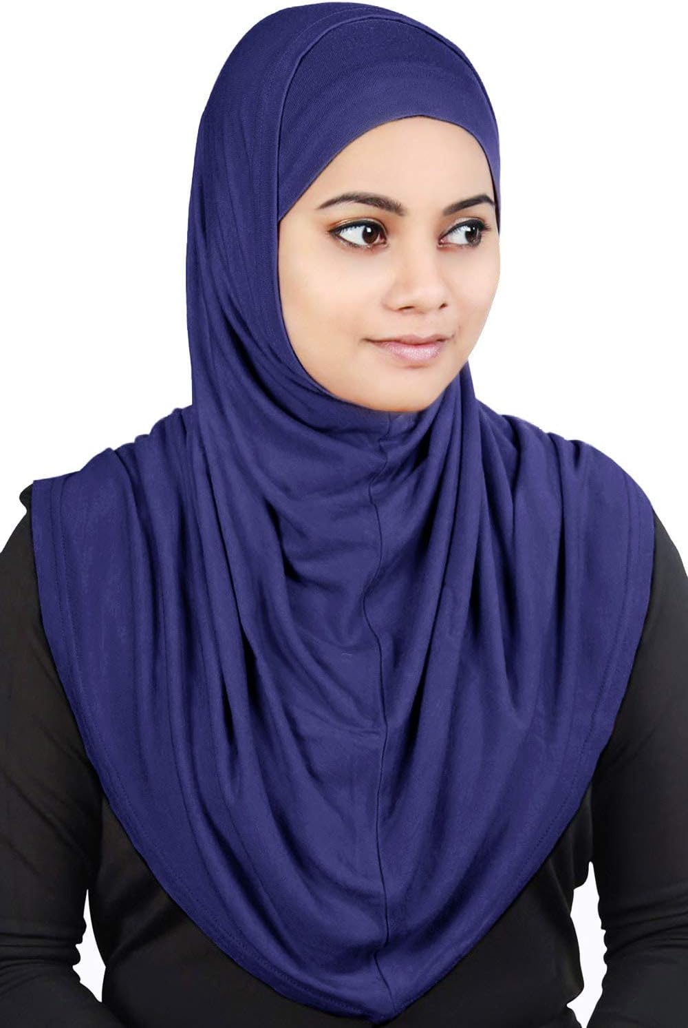 MyBatua Women's 2-Piece Al-Amira Hijab with Under Scarf/Cap/Bonnet in Soft Viscose Jersey, Ready to Wear HJ-129