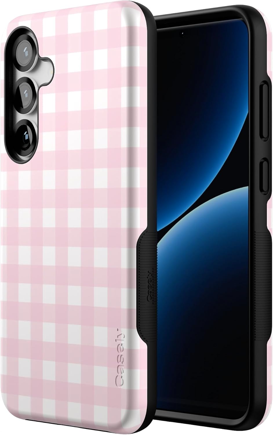 Casely Galaxy S25 Plus Case | Pink Plaid | Sunday Best | Bold Protective Design | Compatible with MagSafe