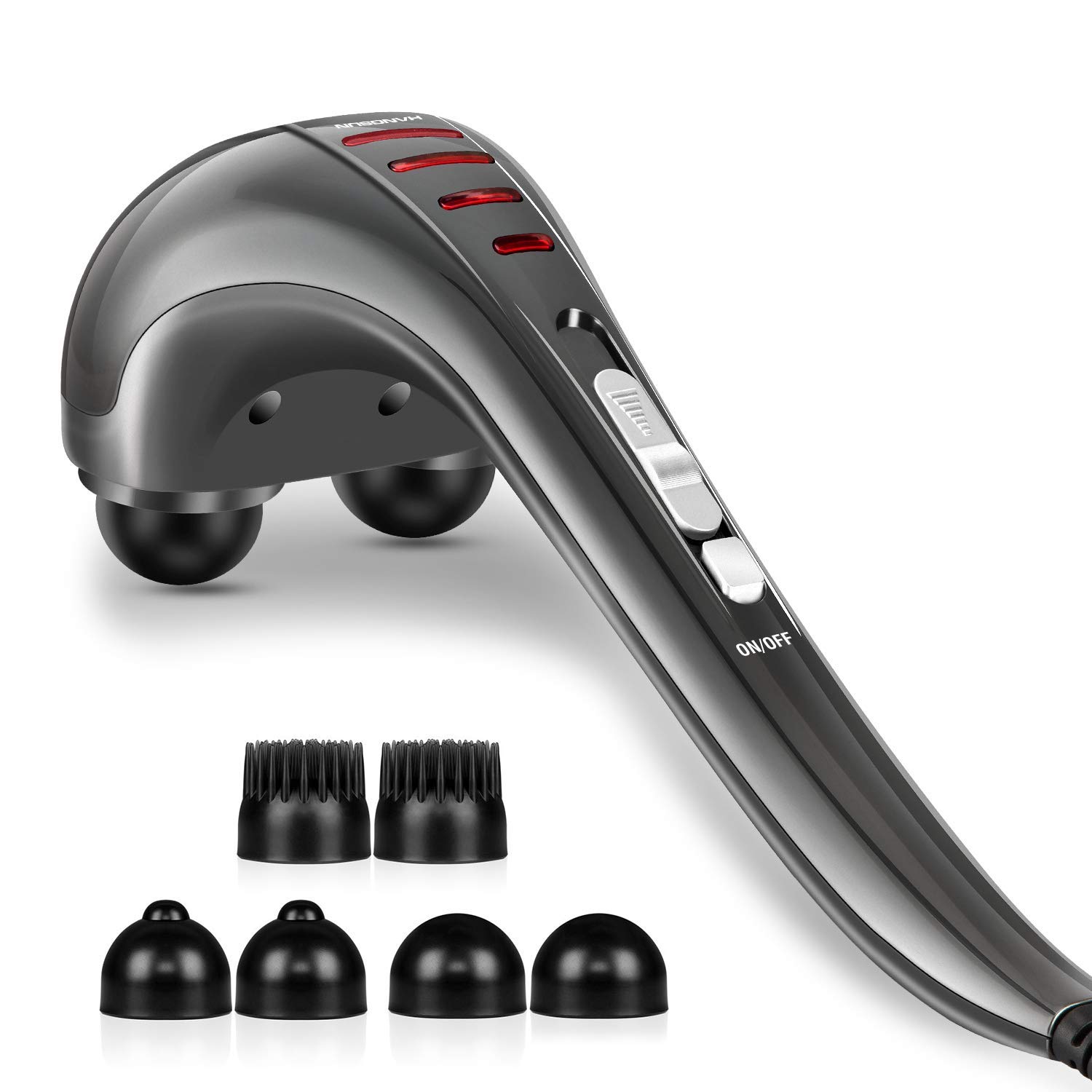HANGSUN Handheld Neck Back Massager for Pain Relief Deep Tissue Electric Double Head Percussion Massage MG460 for Shoulder