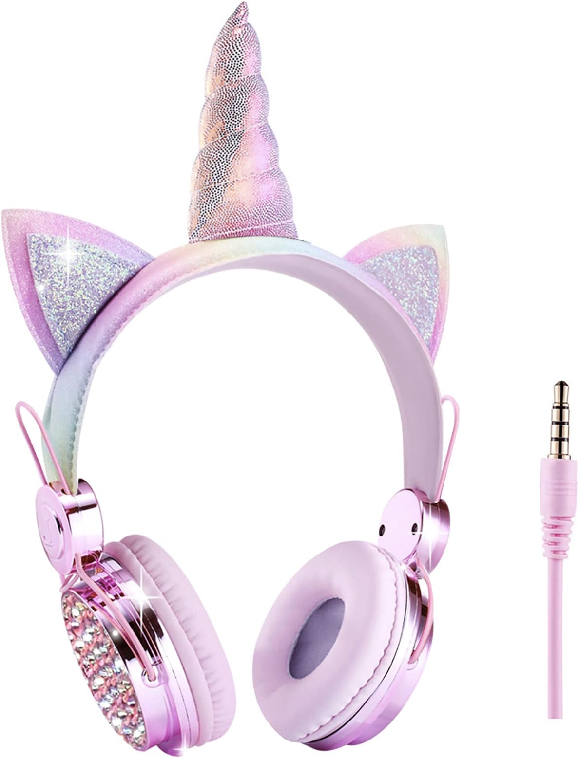 FOUROLL Cat Headphones for Kids,Wireless Over Ear Color Changing LED Headphones Headsets for Christmas/Parties/Birthday Gifts/Children/Woman/Adults Pink RT-01