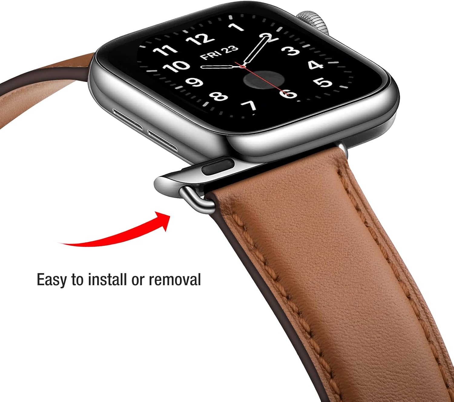 Genuine Leather Band Compatible with Apple Watch Bands for Women Office image 3