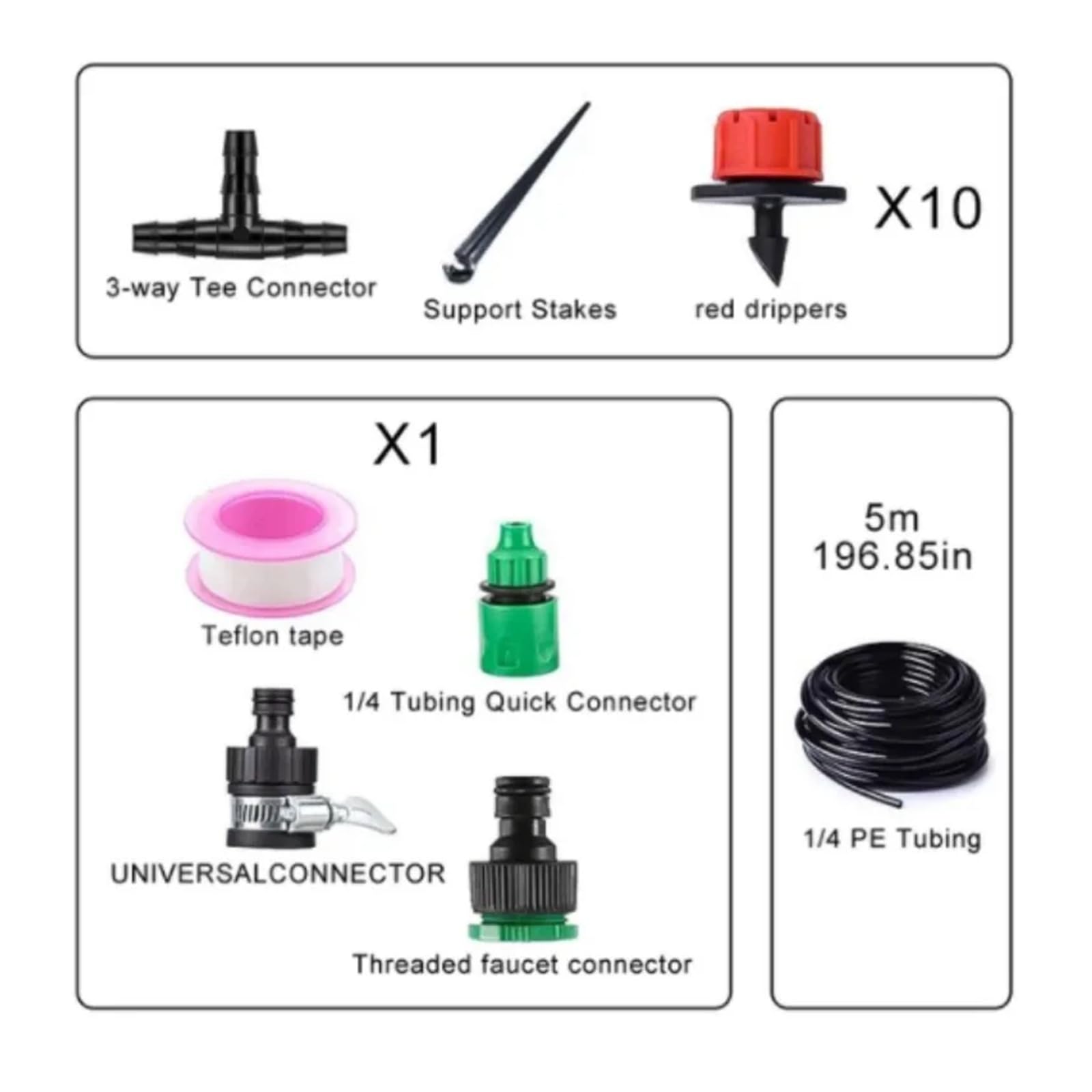 Forniture per Il Giardino Sistema di irrigazione a Goccia da 5M-30M, Set di irrigazione for Piante, Kit di irrigazione, gocciolatori Regolabili for irrigazione, irrigazione del Giardino Ugello(5M)