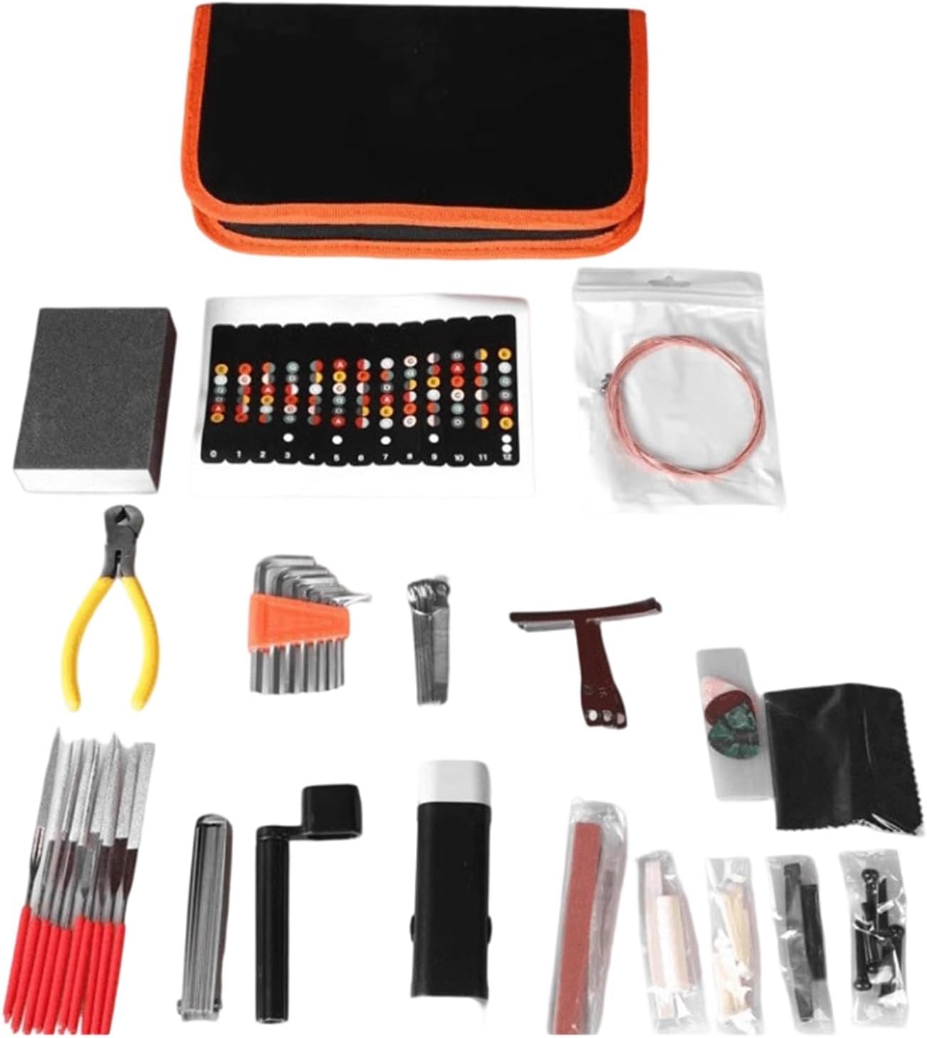 Guitar Making Tools And Accessories Guitar Making Tool Kit Repair 61 Piece Accessory Set