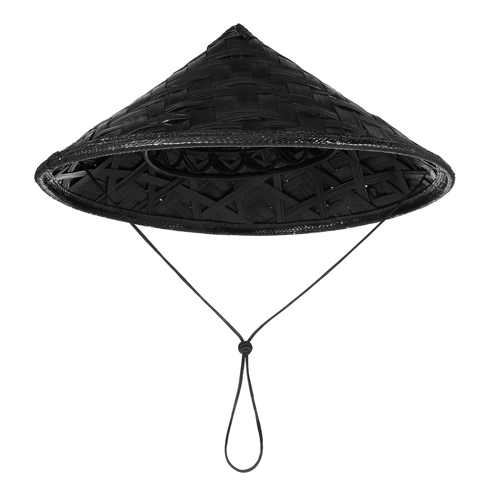 Cappello Conico Asiatico in Bambù Intrecciato 36 Cm Leggero per Cosplay da Samurai e Feste, Copricapo Decorativo per Performance Teatrali e Eventi Cosplay Colore Casuale