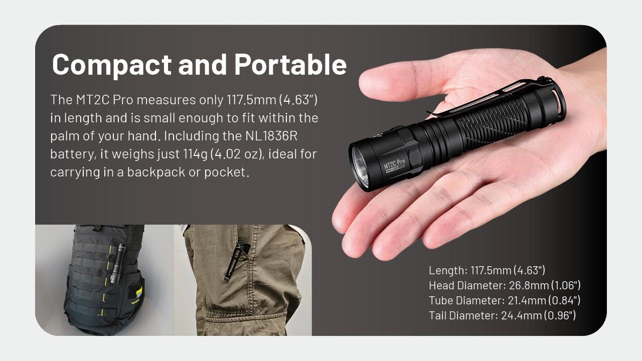 Amazon.co.jp: Nitecore MT2C Pro 高出力コンパクト懐中電灯 - 1,800