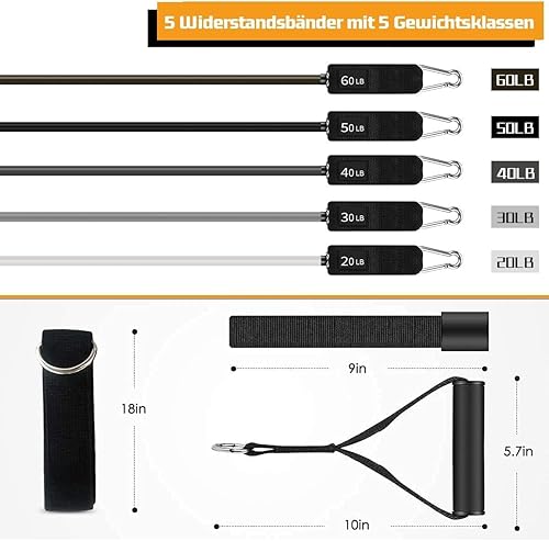 Miniatura 3 de VEICK Resistance Bands, Exercise Bands, Workout Bands, Resistance Bands for Working Out with Handles for Men and Women, Exercising Bands for